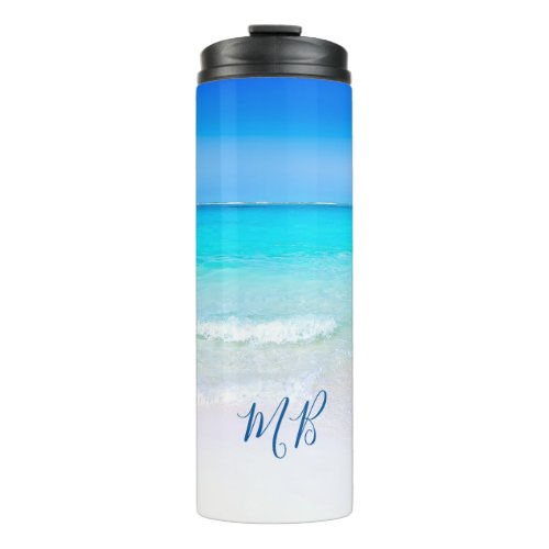 Beach Scene Blue Ocean Sand Drink Thermal Tumbler