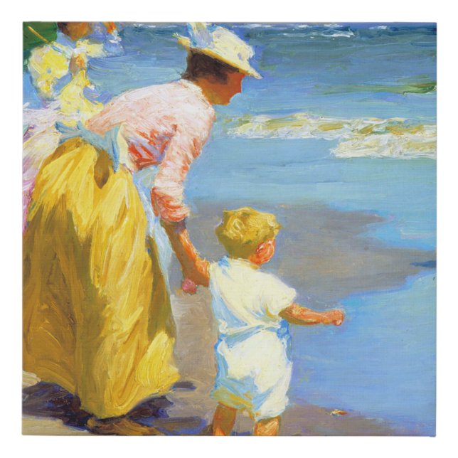 Beach scene by Edward Henry Potthast  Faux Canvas Print (Front)
