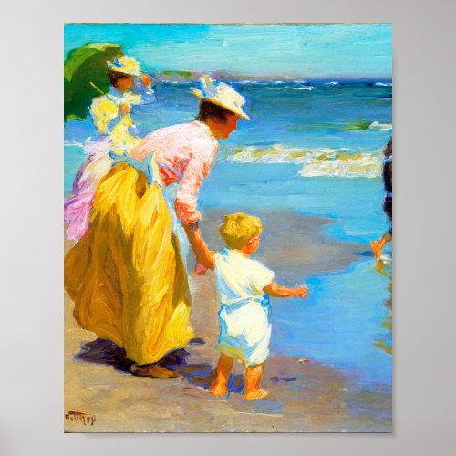 Beach scene by Edward Henry Potthast  Poster