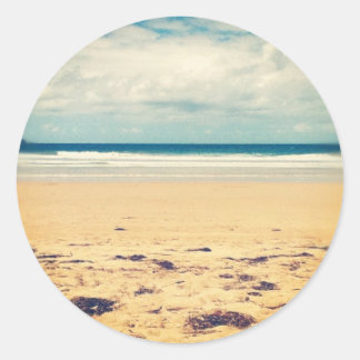 Beach Scene Classic Round Sticker