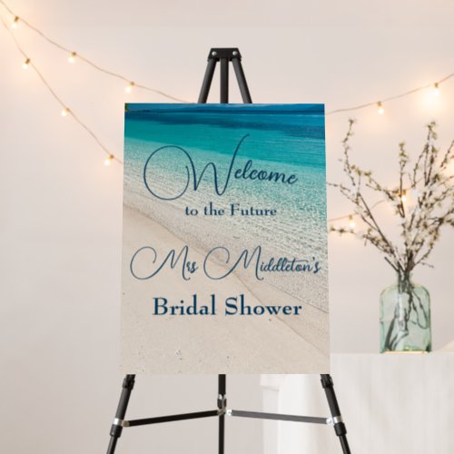 Beach Scene Coastal Bridal Shower Welcome Foam Board