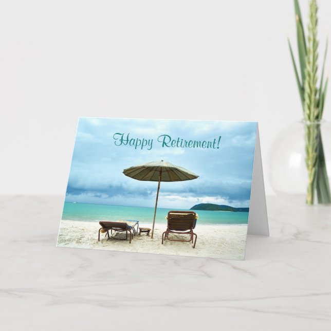 Beach Scene Custom Retirement Card (Front)