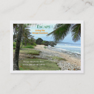 Beach Scene, Escape To An Island/Travel Agent  Business Card