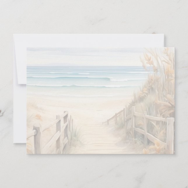 Beach Scene Flat Note Card (Front)