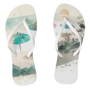 Beach Scene flip flops