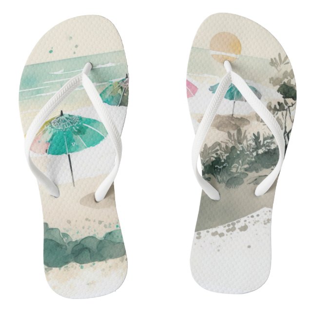 Beach Scene  flip flops (Footbed)