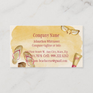Beach Scene Fun Summer Vacation Art Business Card
