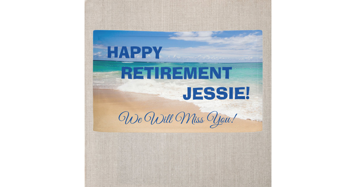 Beach Scene Happy Retirement Banner | Zazzle