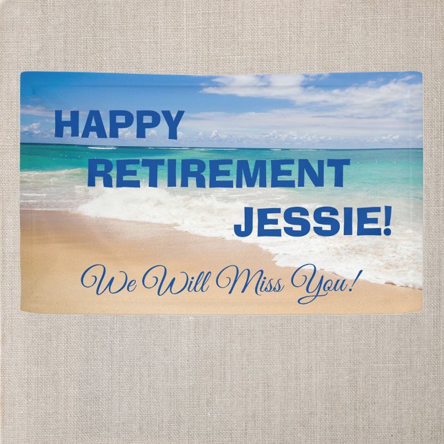 Beach Scene Happy Retirement Banner (Creator Uploaded)