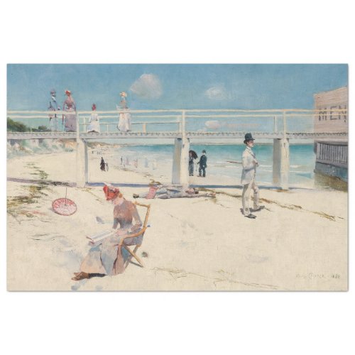 Beach Scene Holiday at Mentone Australian Art Tissue Paper