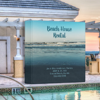 Beach Scene House Condo Rental Info 3 Ring Binder