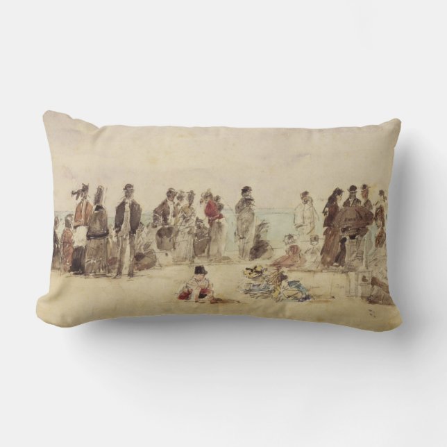 Beach Scene Lumbar Pillow (Front)