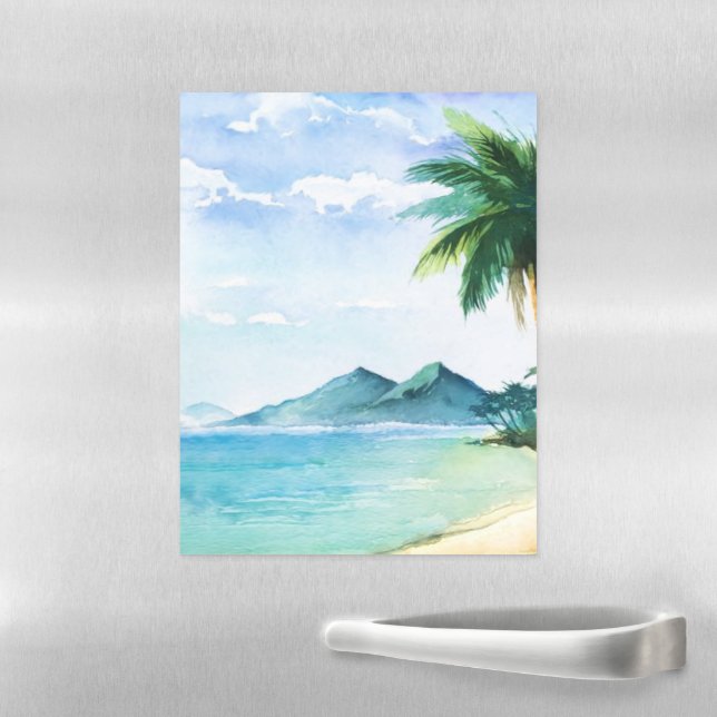 Beach Scene Magnetic Dry Erase Sheet (In Situ)