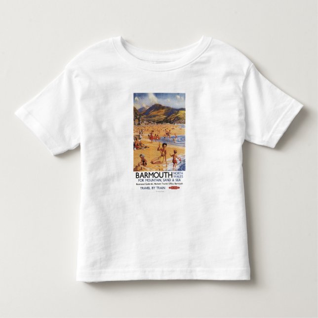 Beach Scene Mother and Kids British Rail Toddler T-shirt (Front)