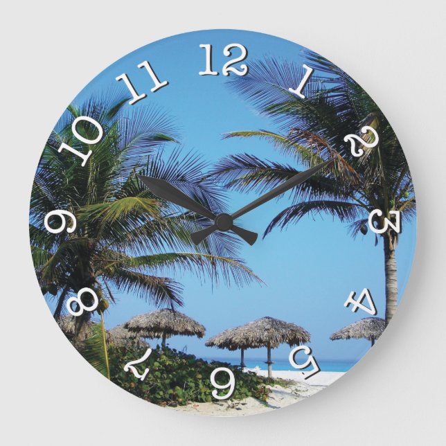 Beach Scene Round Wall Clock (Front)