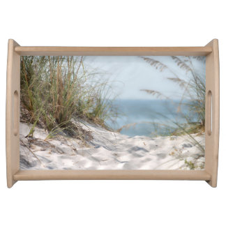 Beach scene serving tray. serving tray