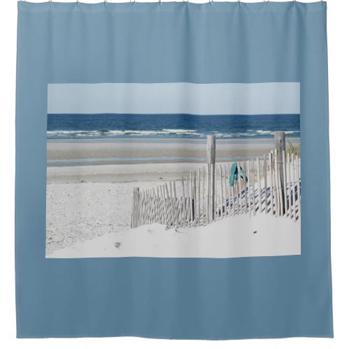 Beach scene shower curtain