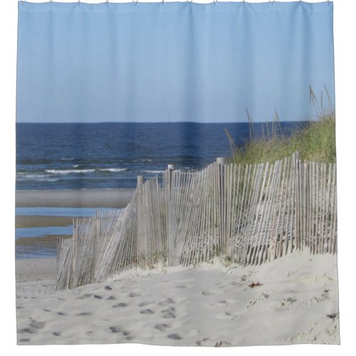 Beach scene shower curtain