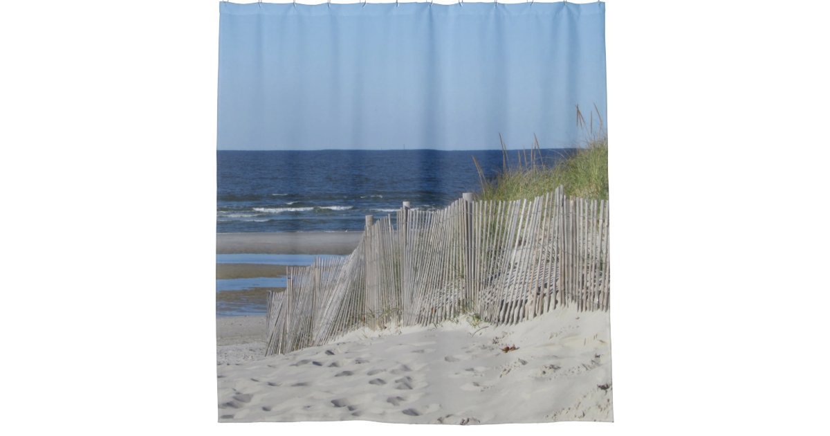 Beach scene shower curtain Zazzle