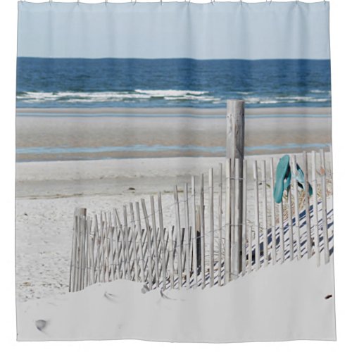 Beach scene shower curtain