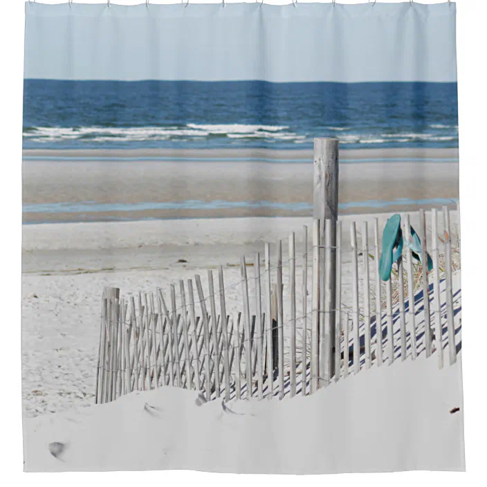 Beach Scene Shower Curtain Zazzle Com, Ocean Scene Shower Curtain