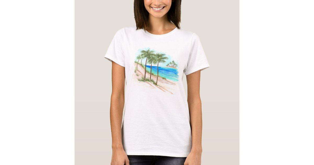 Beach Scene T-Shirt | Zazzle