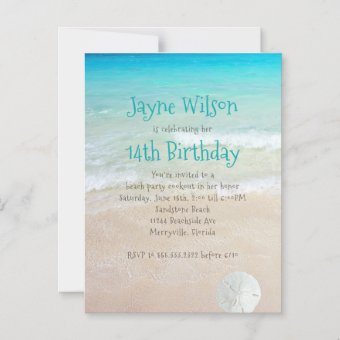 Beach Scene Teen Girls Birthday Party Magnetic Invitation | Zazzle