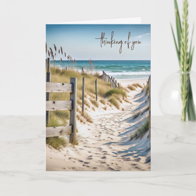 Beach Scene Thinking Of You Card (Front)