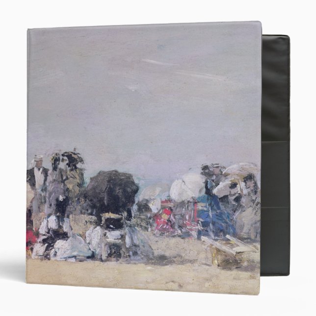 Beach Scene, Trouville, 1873 3 Ring Binder (Front/Inside)