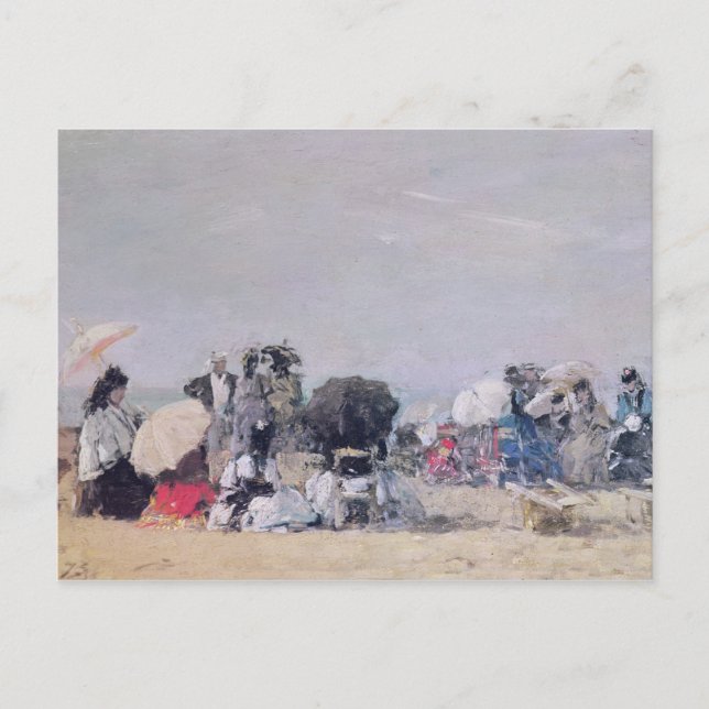 Beach Scene, Trouville, 1873 Postcard (Front)