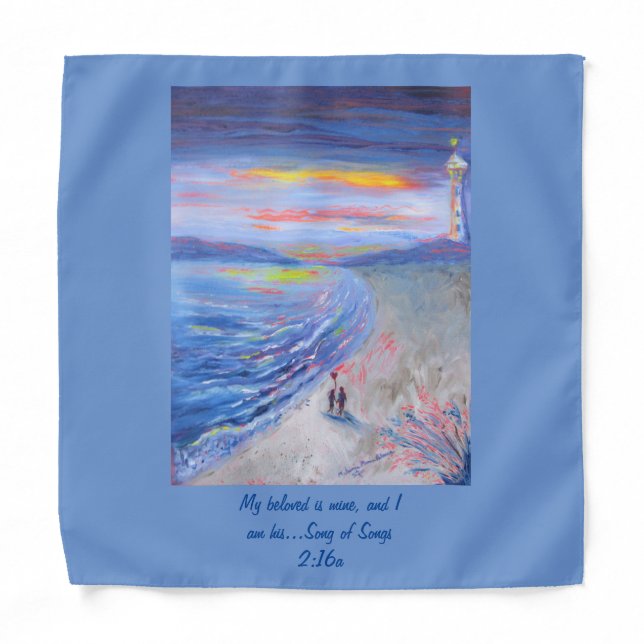 Beach Scene Valentine Bandana (Front)
