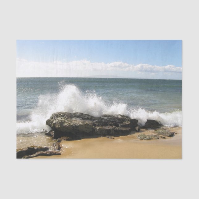Beach scene water splashing maui tissue paper (Front)