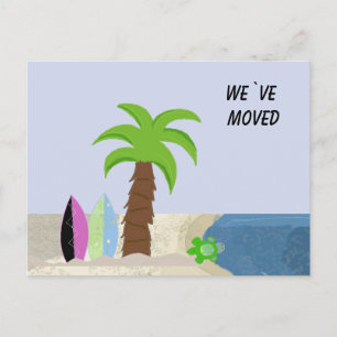 Beach Scene We`ve Moved Announcement Postcard