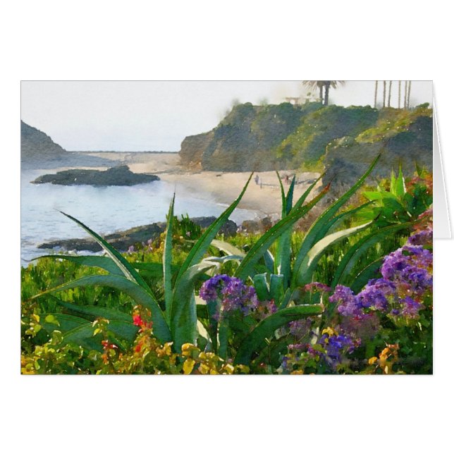 Beach scene with succulents  cards (Front Horizontal)