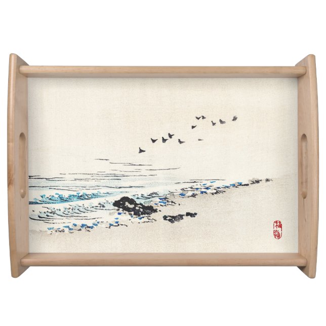Beach scenery by Kōno Bairei Serving Tray (Front)