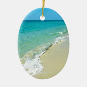 Beach scenery ceramic ornament