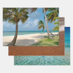 Beach scenes photos wrapping paper sheets