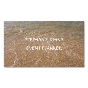 Beach Scenic Sea Photo Event Planner Custom Text Business Card Magnet