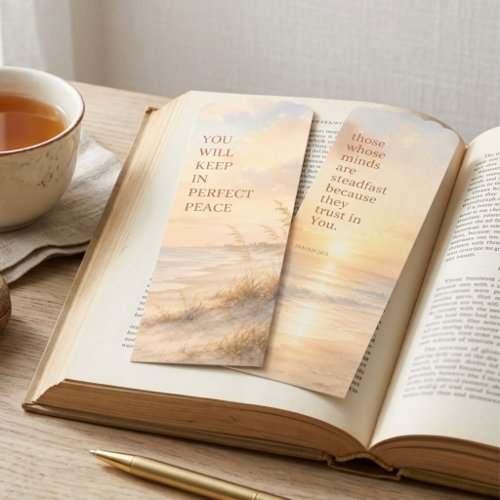Beach Scripture of Isaiah 26:3 Perfect Peace Faith Bookmarks