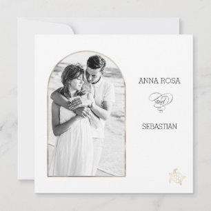 *~* Beach Sea AR7  RSVP PHOTO QR WEDDING Invitation