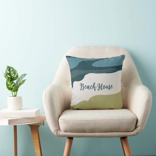 Beach Sea Beach  Throw Pillow (Chair)