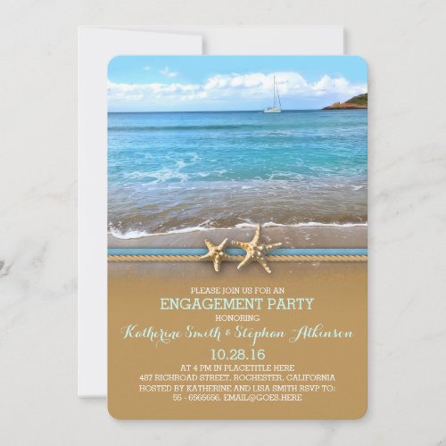 Beach sea engagement party invitations 5" x 7" invitation card