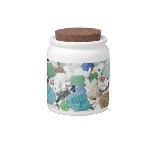 Beach Sea Glass candy jars Seashells Fossils Ocean