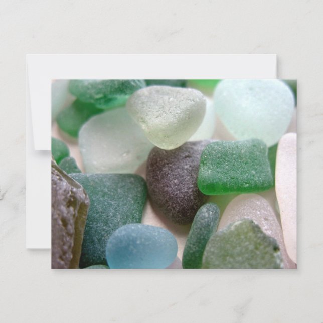 Beach Sea Glass Save the Date Announcement (Front)