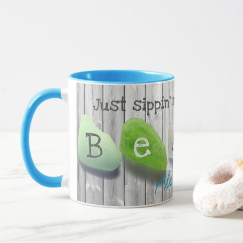 Beach Sea Glass Vacation Coffee Fun Personalize Mug