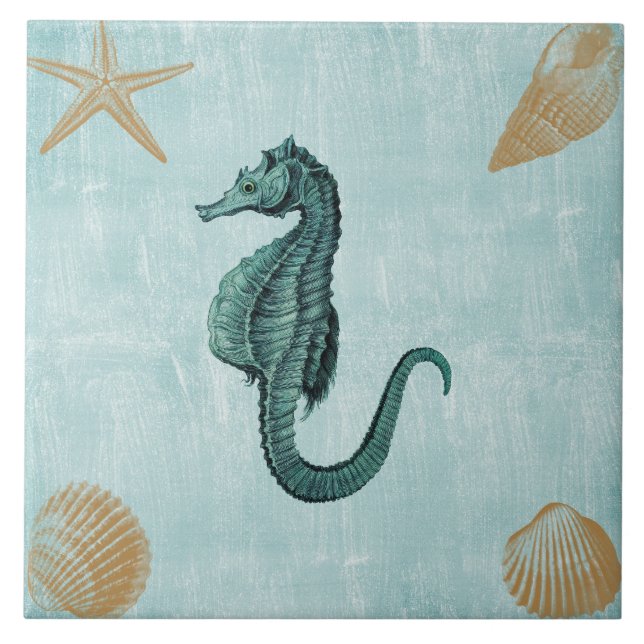 Beach Sea Horse Ceramic Tile (Front)