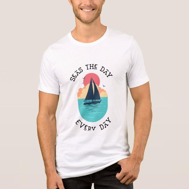 Beach, Sea life, Boat, Fun t-shirt Tri-Blend Shirt (Front)