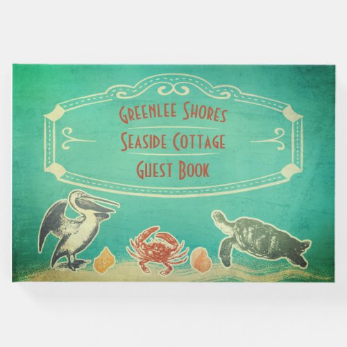 Beach Sea Life Costal Vacation Rental Welcome Guest Book