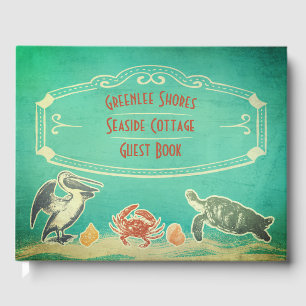 Beach Sea Life Costal Vacation Rental Welcome Guest Book