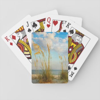 Beach & Sea Oats Playing Cards by jonicool at Zazzle